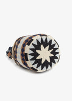 CROSSBODY BAG M /SHORT MACRAME ISLA BEIGE&BLUE