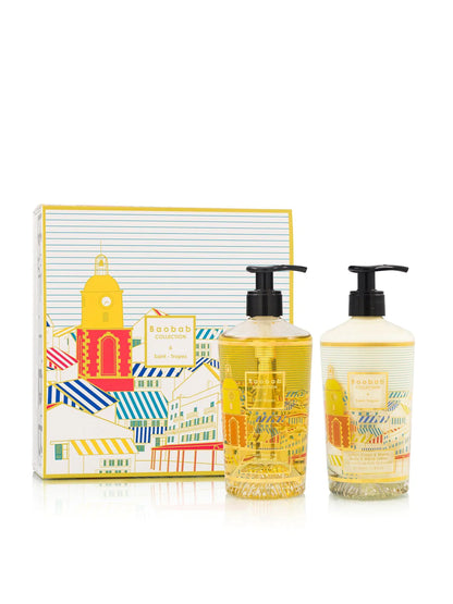 Coffret cadeau - St Tropez - Lotion corps & mains et gel lavant mains - BAOBAB