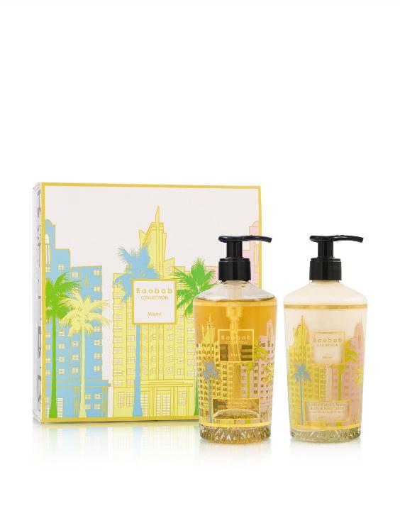 Coffret cadeau -Miami - Lotion corps & mains et gel lavant mains - BAOBAB