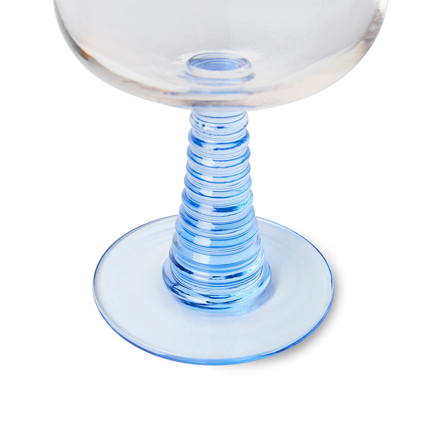 SWIRL WINE GLASS BLUE