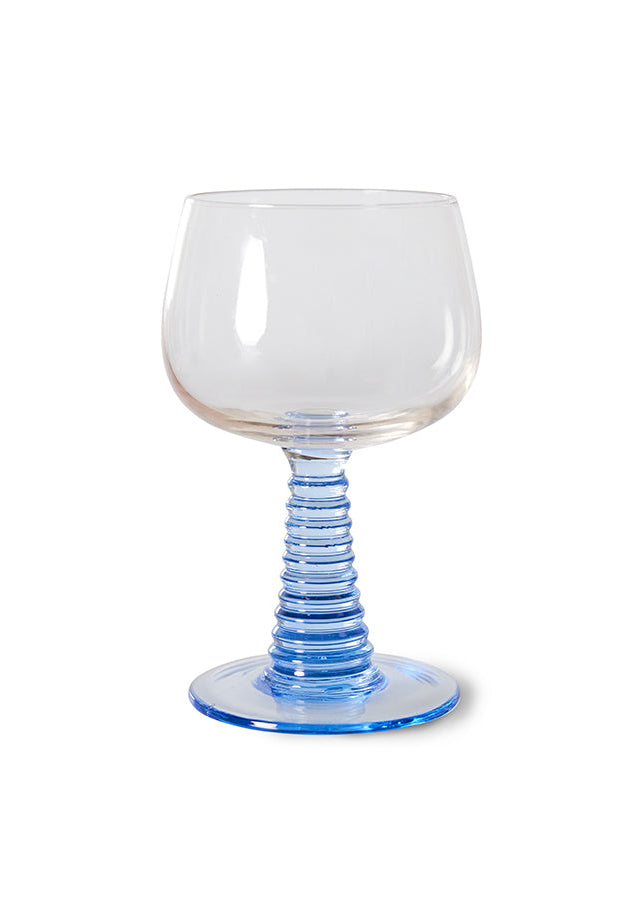 SWIRL WINE GLASS BLUE