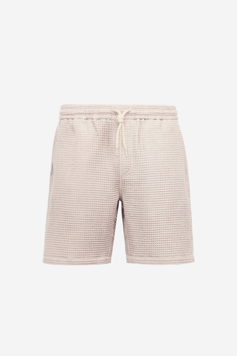 Short beige en nid d'abeille