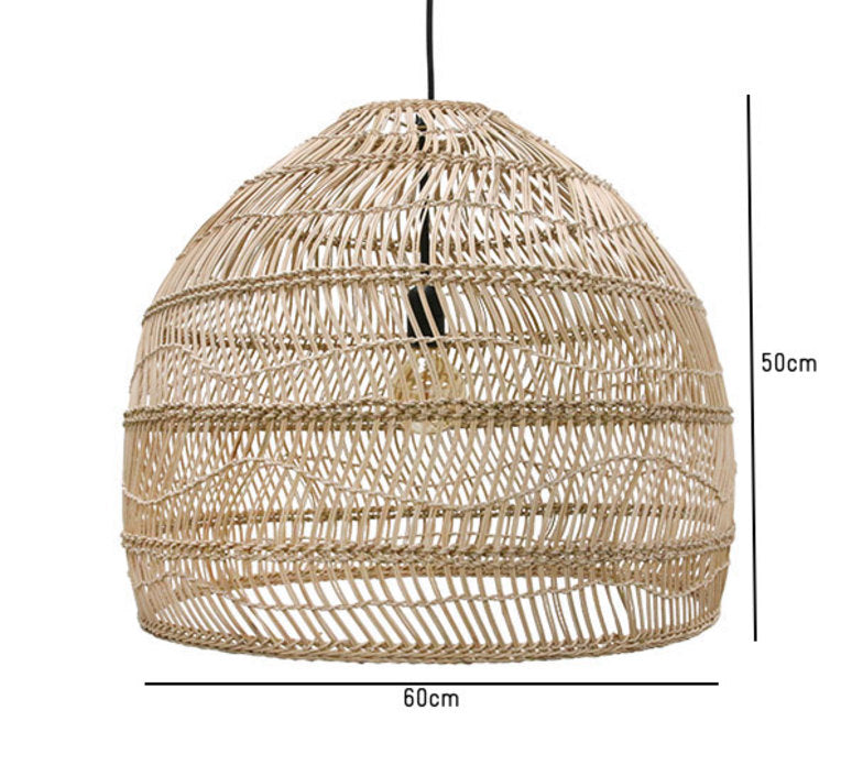 Suspension, Wicker Medium, naturel, Ø60cm, H50cm - HK Living